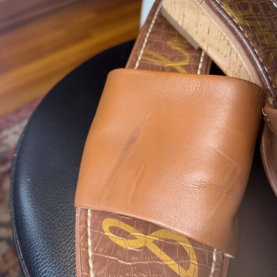 Sam Edelman Gio Sandalias Deslizables Cuero Marrón Talla 11 Básico Cápsula Todos los Días Foto 2 de 4