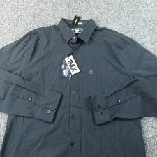 NEW Express Shirt Mens XL 17-17.5 Gray 1MX Slim Fit Long Sleeve Button Up Dress