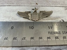 ORIGINAL WWII USAAF SCARCE ONE PIECE 2” SENIOR PILOT WINGS BY BALFOUR STERLING