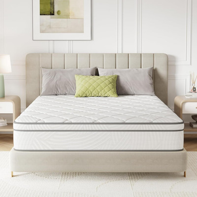 12'' Queen Hybrid Mattress with Pocket Springs for Comfort & Motion Isolation