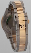 Rolex Submariner Date 40mm BLUE 18K Gold No-Holes GOLD BUCKLE Steel 16613 Watch 5