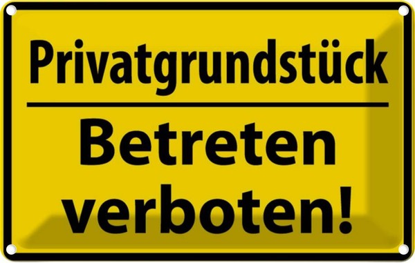 Blechschild 20X30 Cm Privat Betreten Verboten Warnschild Hinweisschild Sicherhei-image