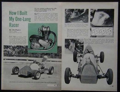 Micro Midget Racer w/Motorcycle engine 1951 How-To build INFO