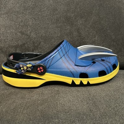 Crocs Wolverine Classic Clog Men 10 Blue Yellow Marvel Claw Superhero 211779-90H