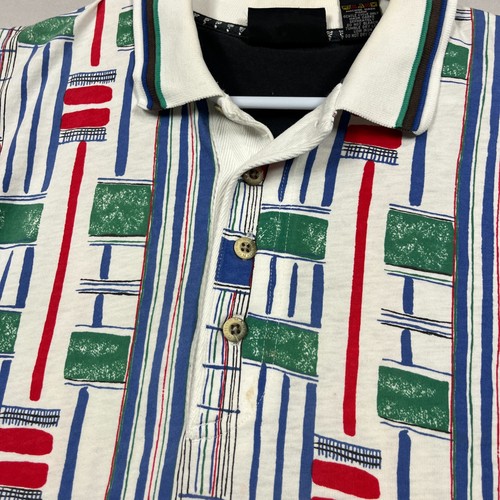 Vintage Greg Norman Golf Polo Shirt Cotton 90s All Over Print Mens Large L - Picture 3 of 14