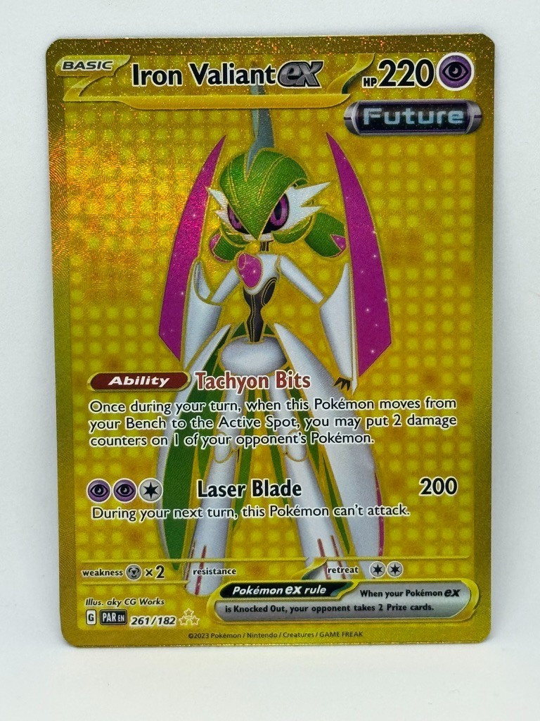 Pokemon TCG Iron Valiant ex Hyper Rare 261/182 SV04: Paradox Rift Holo NM