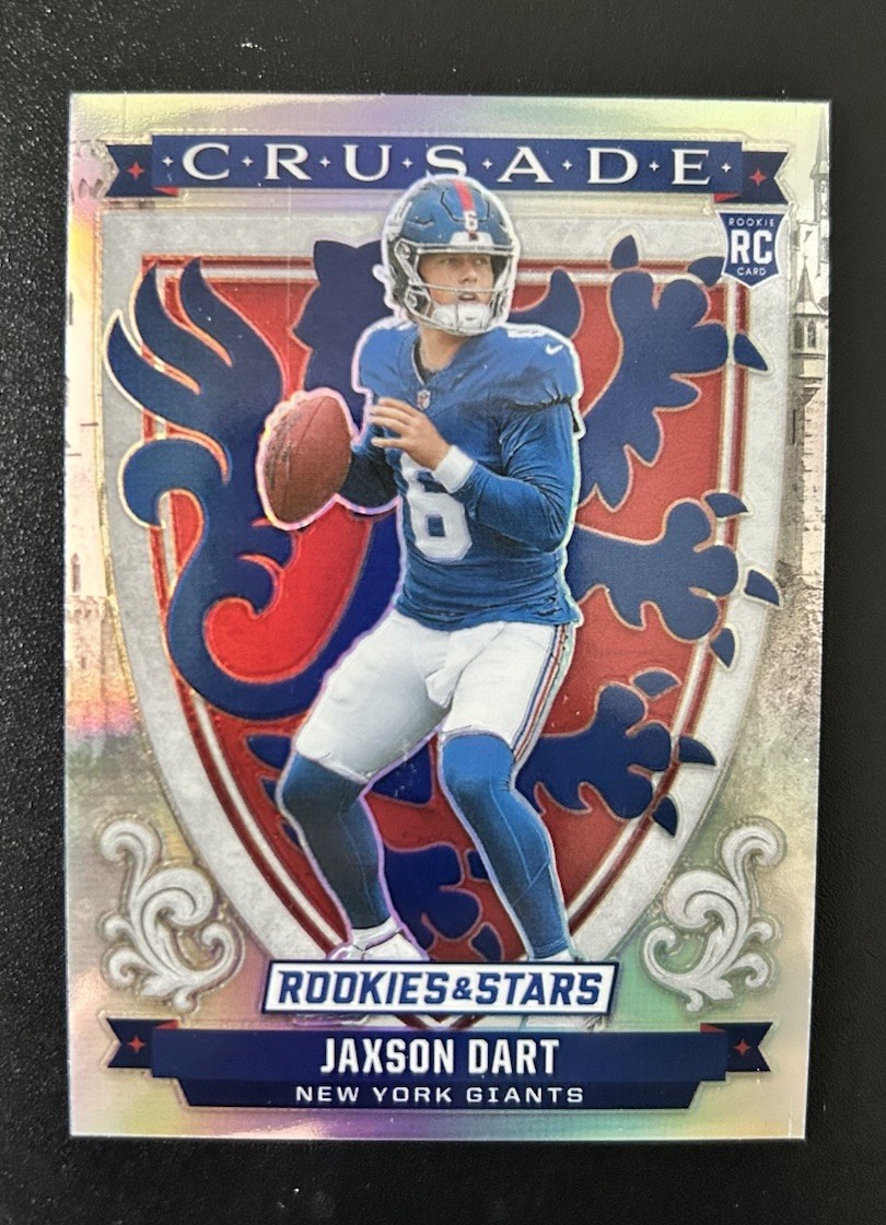 2025 Panini Rookies & Stars Jaxson Dart Crusade Silver Prizm Rookie #11 Giants