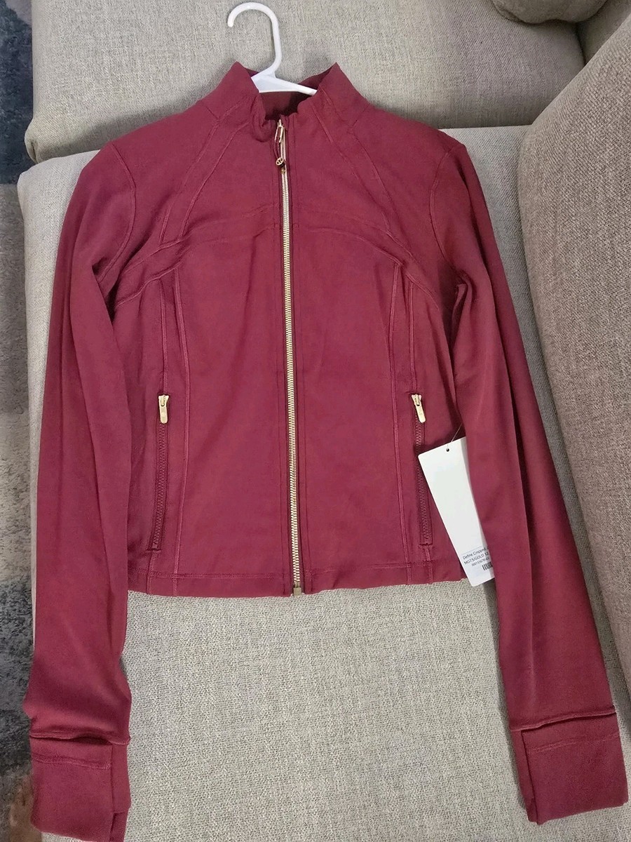 Lululemon Define Cropped Jacket Nulu NWT Magenta Smoke Gold Sizes