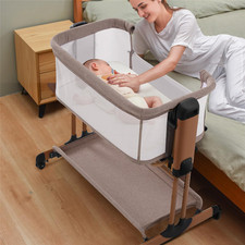 3-In-1 Rocking Bassinet for Baby Adjustable Baby Bassinets Bedside Sleeper with