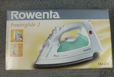 Rowenta Powerglide Inox Steam Iron Stainless Steel German Made DM-273 Works