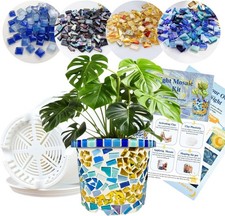 Starry Night Style Mosaic Kits for Adults-Diy Flower Pot Arts and Crafts Kits wi