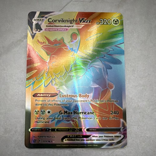 Pokémon Corviknight VMAX Secret Rare Holo 171/163 Battle Styles