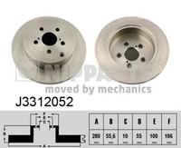 2X Nipparts Bremsscheibe J3312052 FüR Avensis Toyota Vvt ZZT250_ ZZT250R ZZT251_