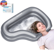 Silver Curved Inflatable Portable Shampoo Bowl, Zero Water Accumulation Hair Was