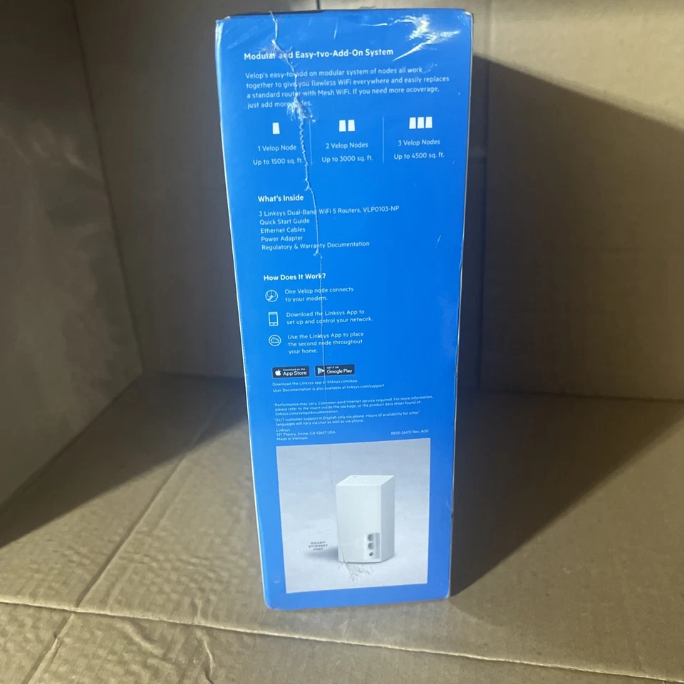 Linksys Velop Dual Band AC1200 Intelligent Mesh WiFi Router - 3 Pack -A1 - Image 4 of 4