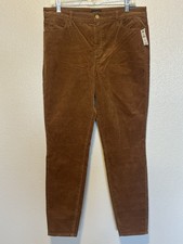 TALBOTS Womens 10 High Waist Skinny Leg Corduroy Jegging Pants Twig Brown NWT