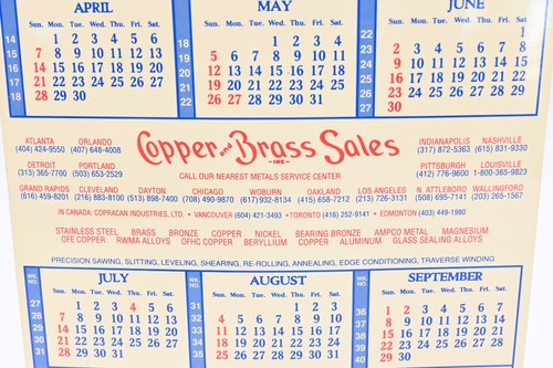 Vintage Copper & Brass Sales Inc. Fractions Decimal Equivalents Conversion Wall - Picture 9 of 10