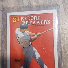 Topps 1988 '87 Record Breakers Mark McGwire #3 Oakland Athletics Baseball
