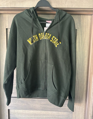 Cotton Gallery North Dakota State Sweatshirt Zip Hoodie XL Green Team Apparel
