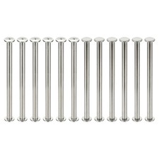 12 Sets Chicago Screws, 5x80mm DxH Phillips Binding Post Screw Rivets,Silver