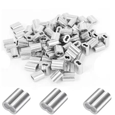200 Pcs Aluminum Crimping Loop Sleeve 1/16",Cable Crimp Ferrules for Wire...
