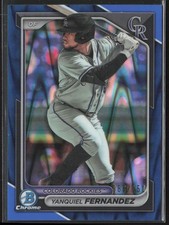 2024 Bowman Yanquiel Fernandez BCP-90 Blue RayWave Refractor /150 Rockies
