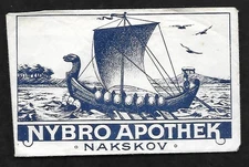Denmark - Vintage Pharmacy Envelope "Nybro Apothek - Nakskov" as shown - kha068