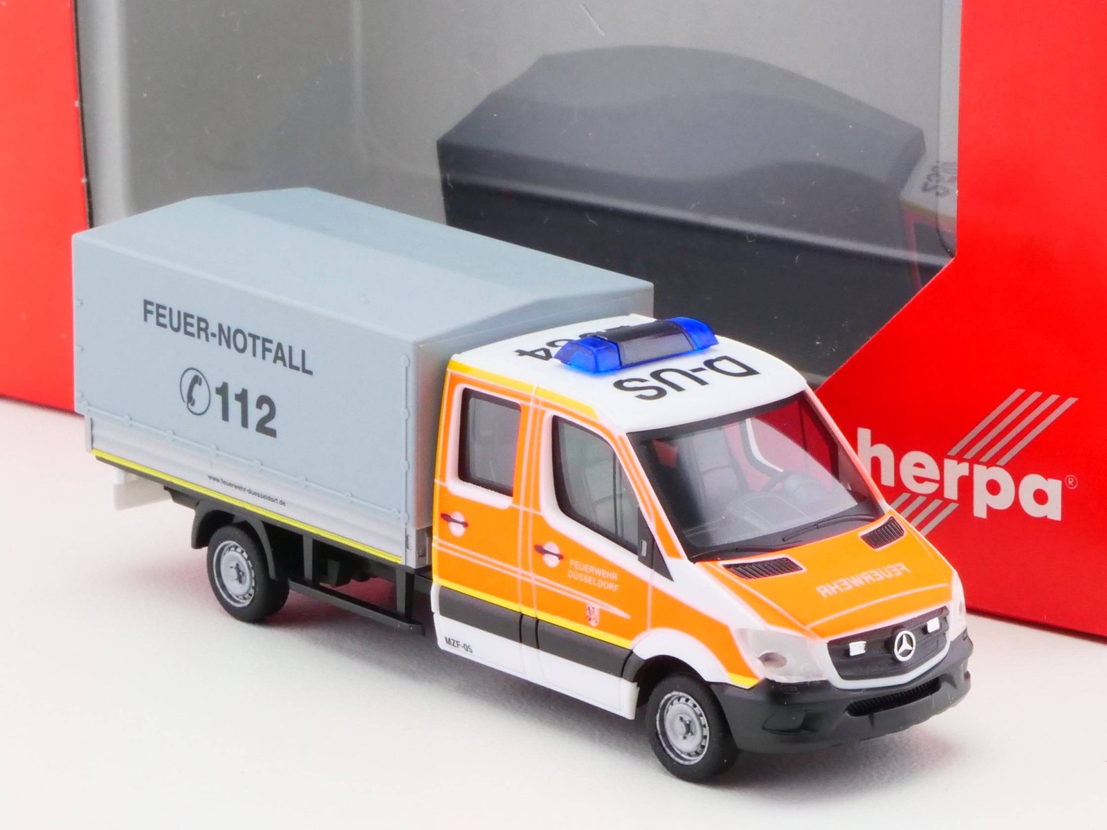 Herpa 092791 MB Sprinter Doka FW Düsseldorf 1:87 H0 Mint! OVP 1703-31-21