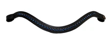 Beasties™ Brilliance Crystal Wave Browband • Royal Navy Blue Bling • Cob/Horse🐎