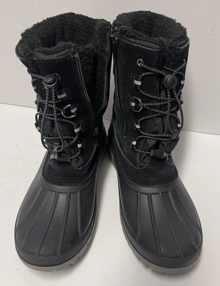 Lands End Youth size 5 Kids Lace Up Black Snow Waterproof Duck Boots - Image 4 of 4