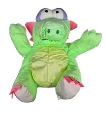 Prestige Nakajima Dragon Toy Neon Green Pink Nylon Plush 18 Squeaker Works 80s