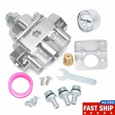 12-803 Adjustable Fuel Pressure Regulator With Gauge 4.5-9 Psi For Carburetor