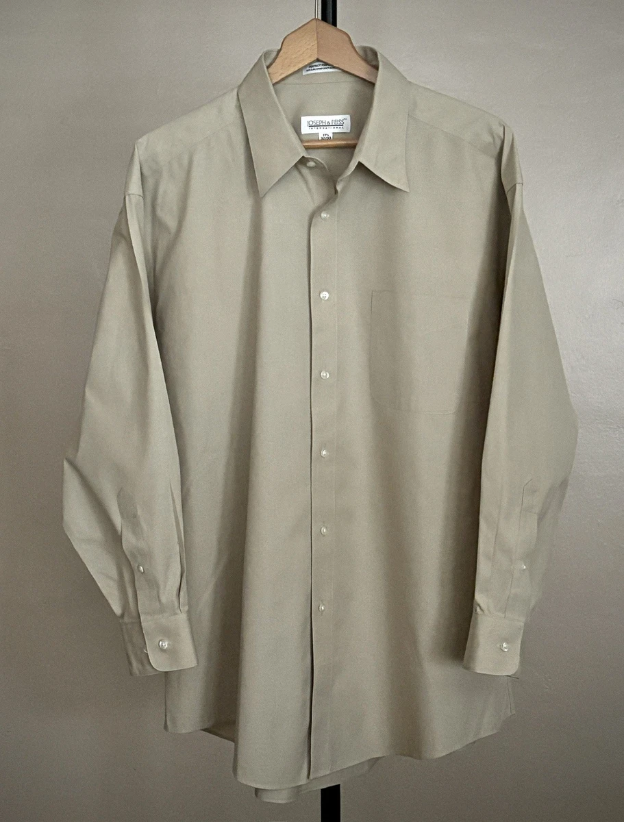 joseph and feiss fitted dress shirts Joseph & Feiss Mens Modern Fit Pink Stripe Dress Shirt  Spread Collar, Wrinkle-Resistant Business Shirt, Size 15 1/2 34/35