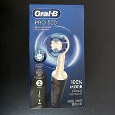 Oral-B Pro 500 Black Rechargeable Toothbrush 2 Modes 30 Second Quadrant Timer