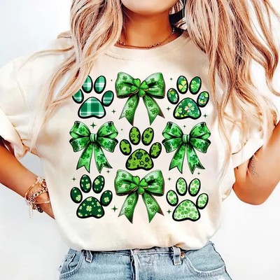 Coquette Dog Mom St Patrick s Day Shirt Cute Shamrock Puppy