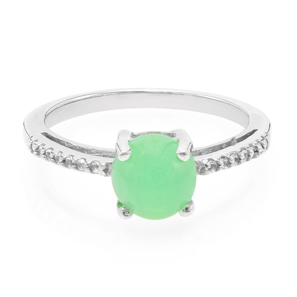 Cavill Damenring Silber 925 Mit 0,98Ct GrüNem Chrysopras U 0,07Ct Topas-image
