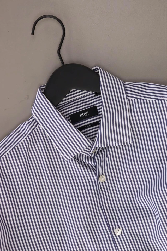 ✨ BOSS by Hugo Boss camicetta per uomo taglia Hemdgröße 40, M, 50 rigato blu ✨ - Immagine 3 di 4