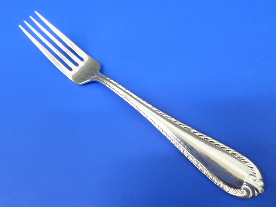 4 - HORQUILLAS DE CENA cubiertos de acero inoxidable 18/10 borde de cuerda brillante Reed & Barton DOMINIO Foto 4 de 4
