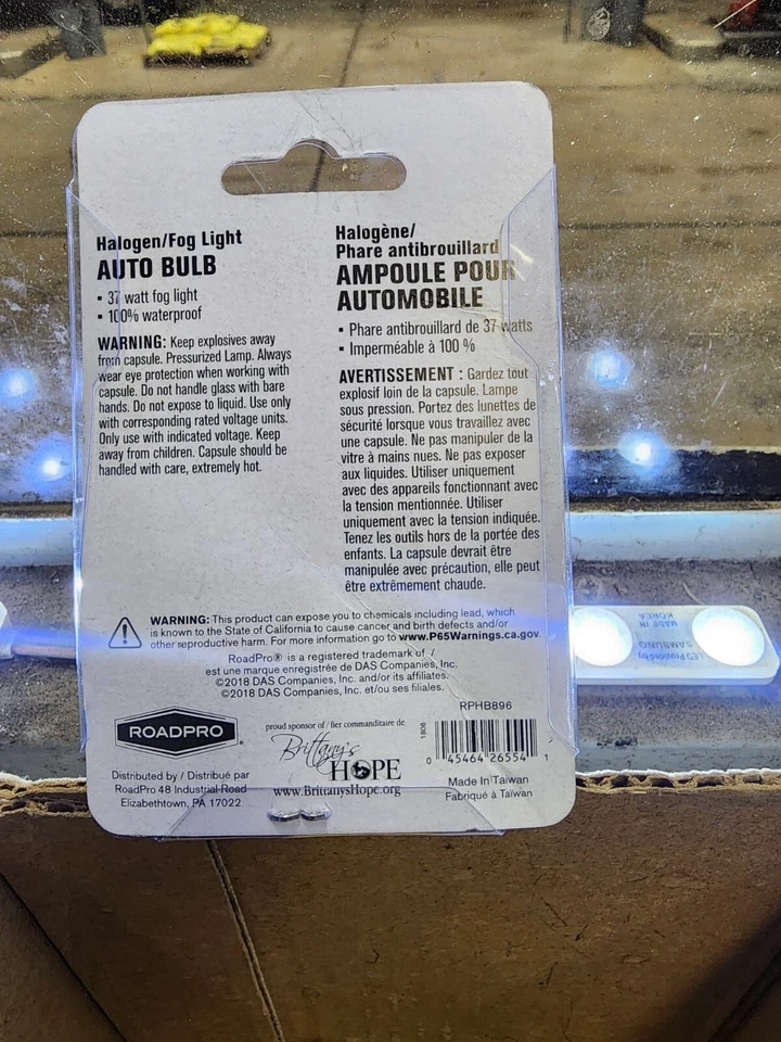 Bombilla antiniebla halógena de repuesto RoadPro RPHB896#896 Foto 2 de 2