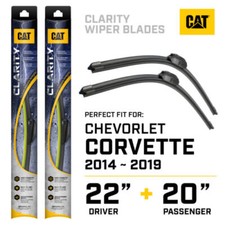 CAT Clarity Windshield Wiper Blades 22+20" Custom Fit 2014-2019 Chevy Corvette