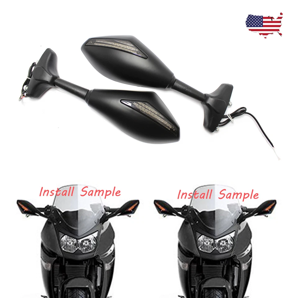 Espejos retrovisores laterales intermitentes LED intermitentes para Ducati 1098 1098R 1098S 1198 Foto 2 de 4