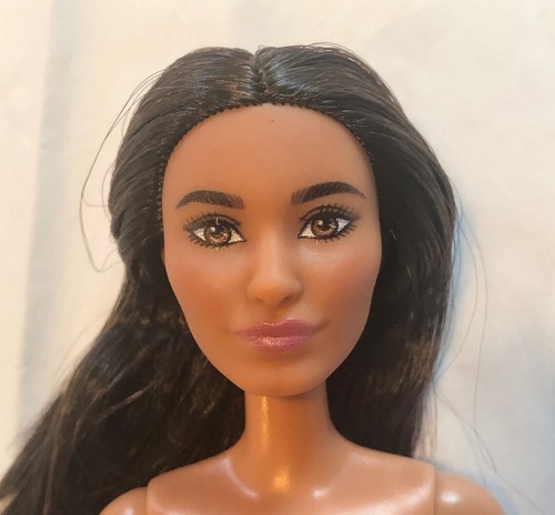 Barbie Fashionistas Brunette Hair Earrings Hispanic Barbie NUDE DOLL for OOAK