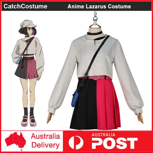 Anime LAZARUS Eleina Cosplay Costume Dress with Bag Halloween Party Outfits