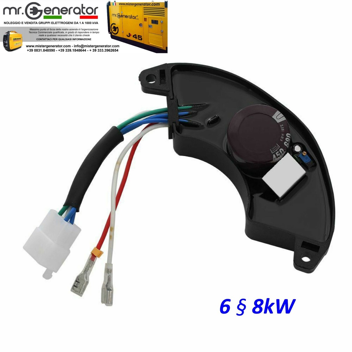 Regolatore Di Tensione Automatico AVR Buachois Per Generatore – 120V/220V – Adatto Per Gruppi Elettrogeni Benzina/Diesel 6,5-8,5 KW – Sostituisce BlackMax