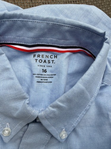 New 2 LOT Boys FRENCH TOAST FORMAL UNIFORM BLUE LONG sleeve BUTTON DOWN Shirts - Picture 6 of 6