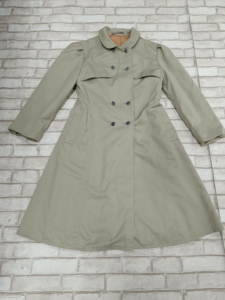 Vintage retro Russia trench coat USSR 1988 women's beige lavsan