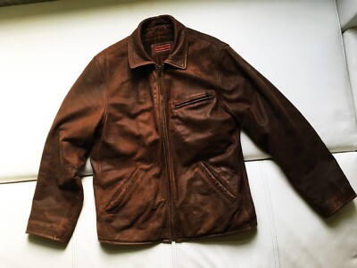 Leder Jacke Abercrombie & Fitch -Lederjacke - Größe 48 - Braun