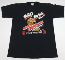 Vintage 89 90 Bad Boys World Champs Pistons Shirt Rings Rare Hammer Time USA NBA