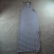 J Crew Dress Womens Size XS Blue White Striped Maxi Stretch Sleeveless Casual