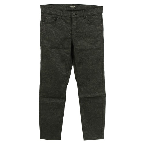  ANGELS 7/8 Womens Jeans Pants ORNELLA Slim Stretch Black Floral 29220 - Picture 1 of 2